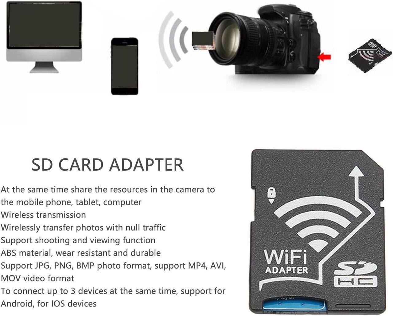 Alt view image 2 of 5 - TF to SD Card WiFi Adapter Reader, WiFi SDHC or TF Card Card Reader Suitable for Camera Photos to Phone Tablet Wireless