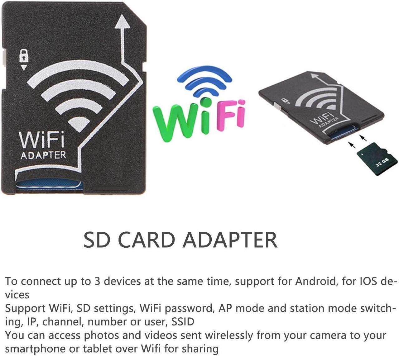Alt view image 3 of 5 - TF to SD Card WiFi Adapter Reader, WiFi SDHC or TF Card Card Reader Suitable for Camera Photos to Phone Tablet Wireless