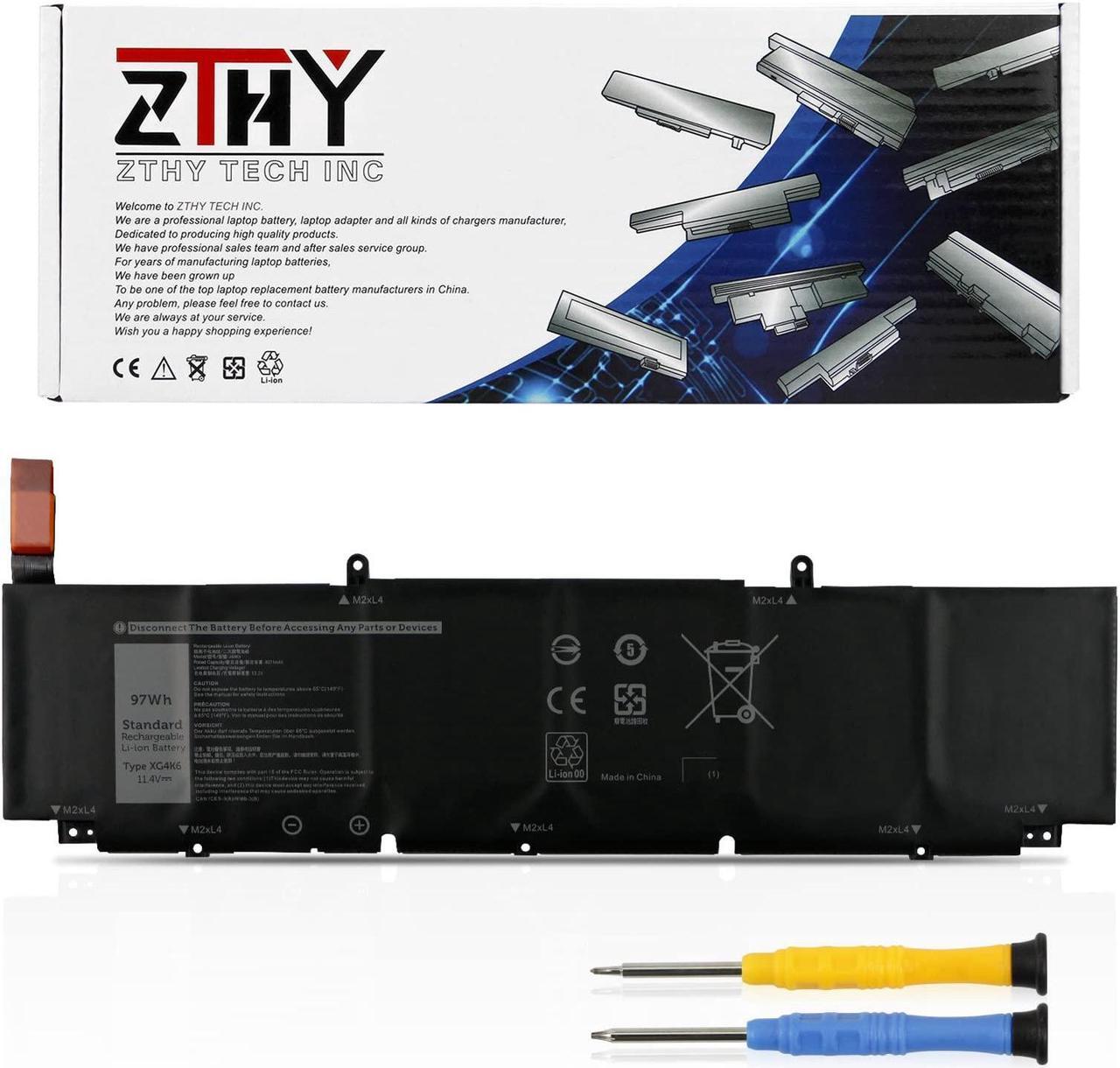 Main image of ZTHY 97Wh XG4K6 Laptop Battery Replacement for Dell XPS 17 9700 9710 9720 9730 Precision 5750 5760 5770 Series P92F P92F001 P92F002 P92F003 01RR3 F8CPG OF8CPG 5XJ6R KVPMY 0YY3V KRDHV 11.4V 6-Cell