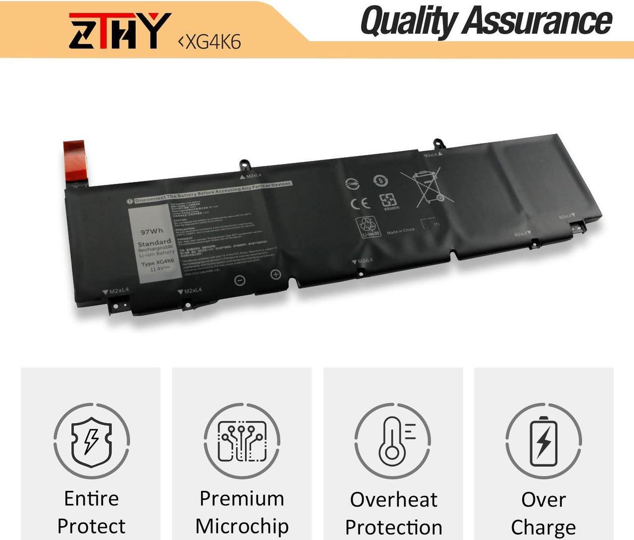Alt view image 5 of 5 - ZTHY 97Wh XG4K6 Laptop Battery Replacement for Dell XPS 17 9700 9710 9720 9730 Precision 5750 5760 5770 Series P92F P92F001 P92F002 P92F003 01RR3 F8CPG OF8CPG 5XJ6R KVPMY 0YY3V KRDHV 11.4V 6-Cell