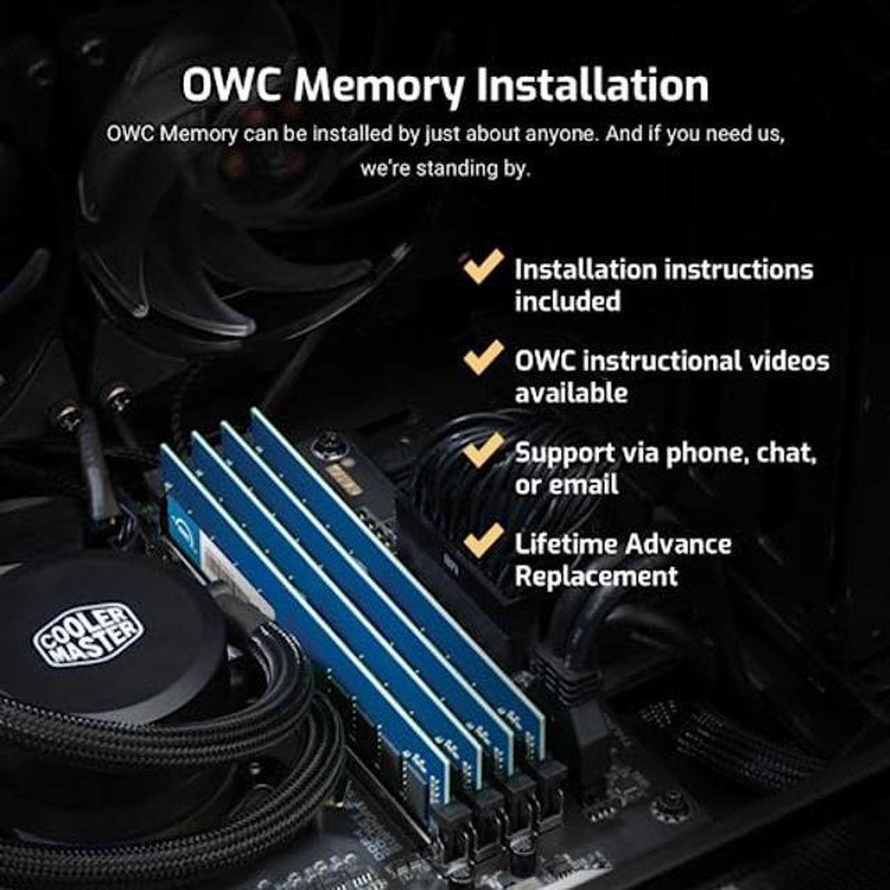 Alt view image 4 of 5 - OWC 64GB (2x32GB) DDR4 2933MHz PC4-23400 CL21 2RX8 ECC Unbuffered UDIMM 1.2V 288-pin Workstation Server Memory RAM