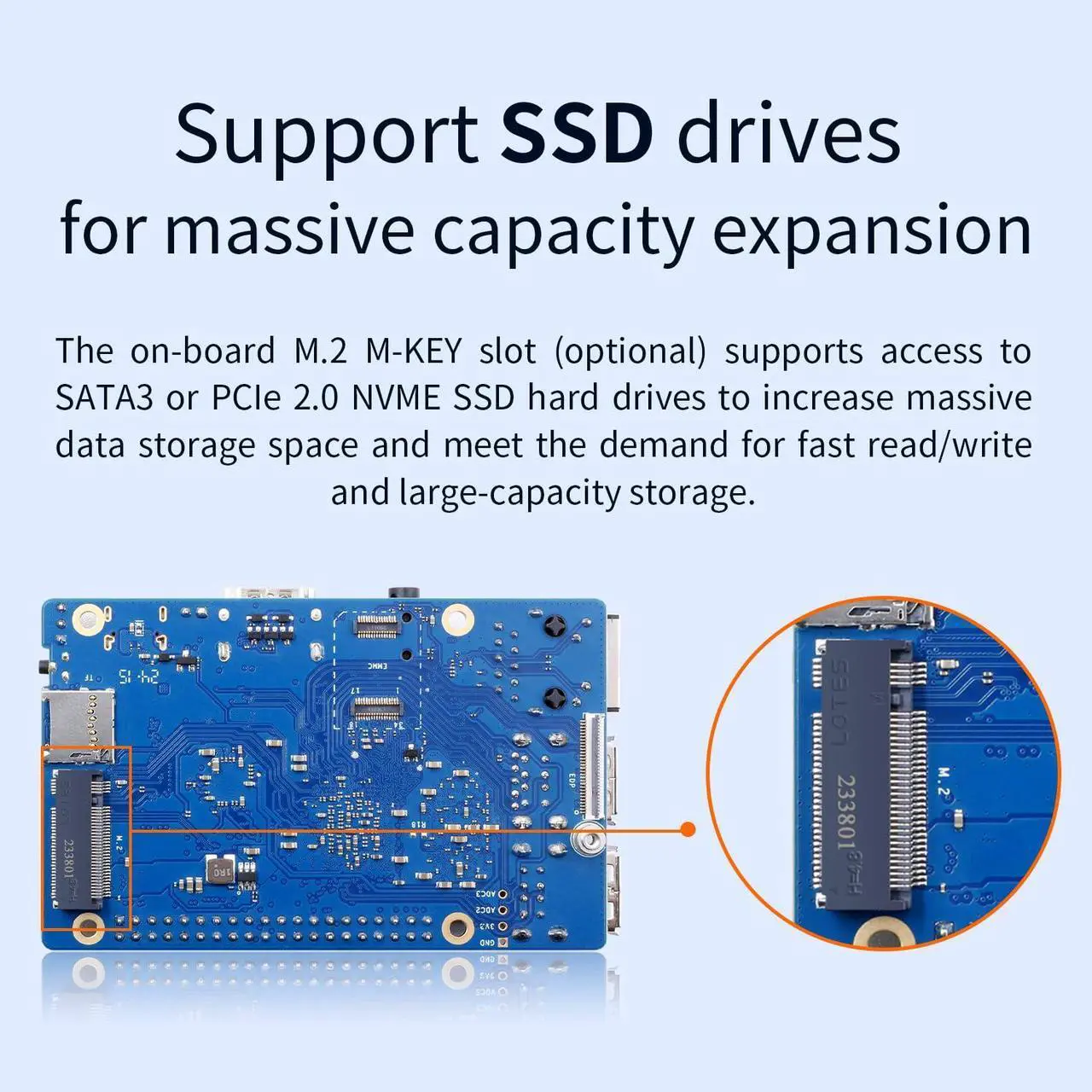 Alt view image 5 of 5 - Orange Pi 3B 2GB LPDDR4/4X Rockchip RK3566 Quad-Core 64-Bit Single Board Computer with eMMC Socket, Support WiFi 5 and Bluetooth, Development Board Run Android/Ubuntu/Debian(Pi 3B 2GB)