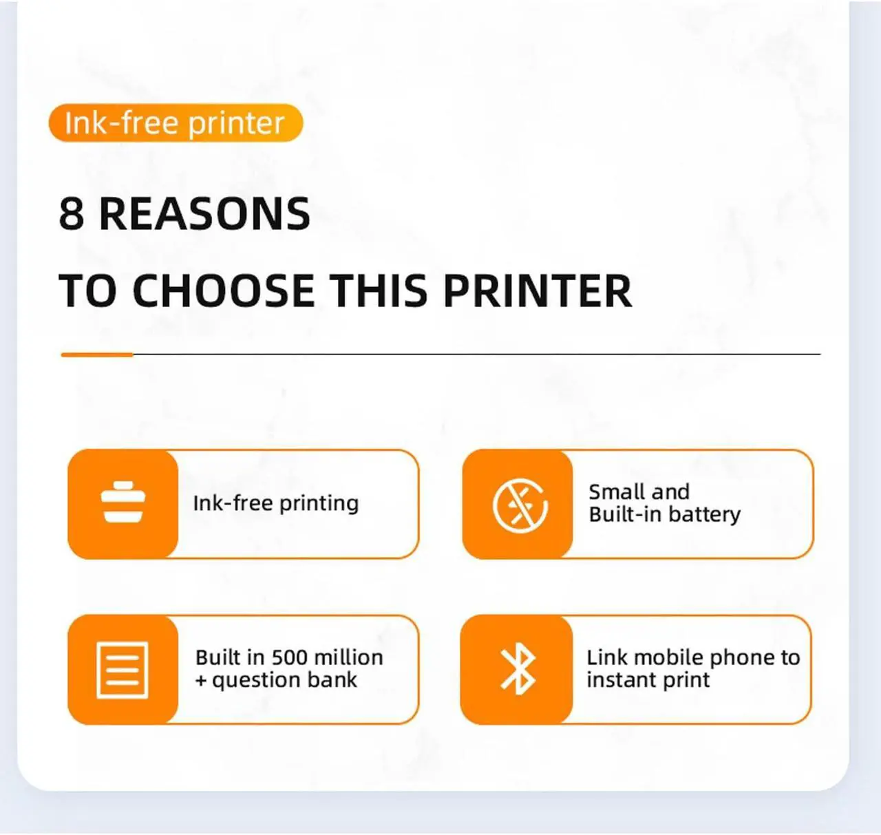 Alt view image 4 of 5 - Diydeg Portable Printer, A4 Wireless Bluetooth Thermal Printer, Inkless Mobile Printer for Travel, Home, Office, for iOS and for Android Phone & Laptop, Support 210mm 218mm Thermal Paper