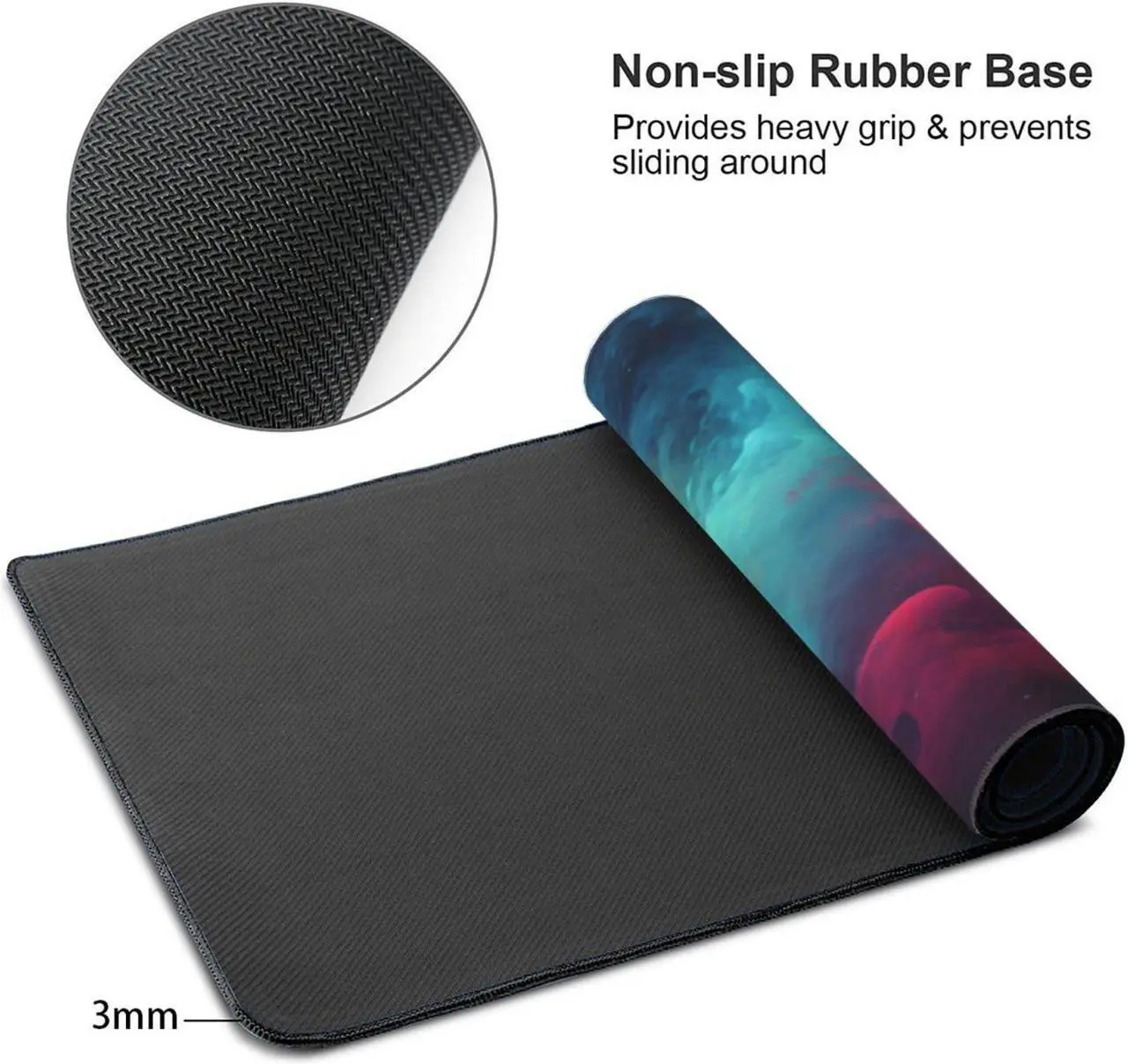 Alt view image 4 of 5 - AQQA 3XL Huge Mouse Pads Oversized (48"x24") - Extra Large Gaming XXXL Mouse Pad for Full Desk - Mousepad with Stitched Edges Non-Slip Rubber Base,Desk Mat for Laptop,Computer & PC,Starry Space