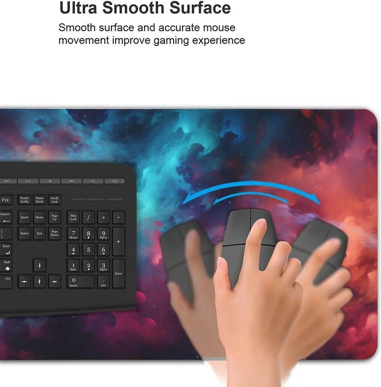 Alt view image 5 of 5 - AQQA 3XL Huge Mouse Pads Oversized (48"x24") - Extra Large Gaming XXXL Mouse Pad for Full Desk - Mousepad with Stitched Edges Non-Slip Rubber Base,Desk Mat for Laptop,Computer & PC,Starry Space