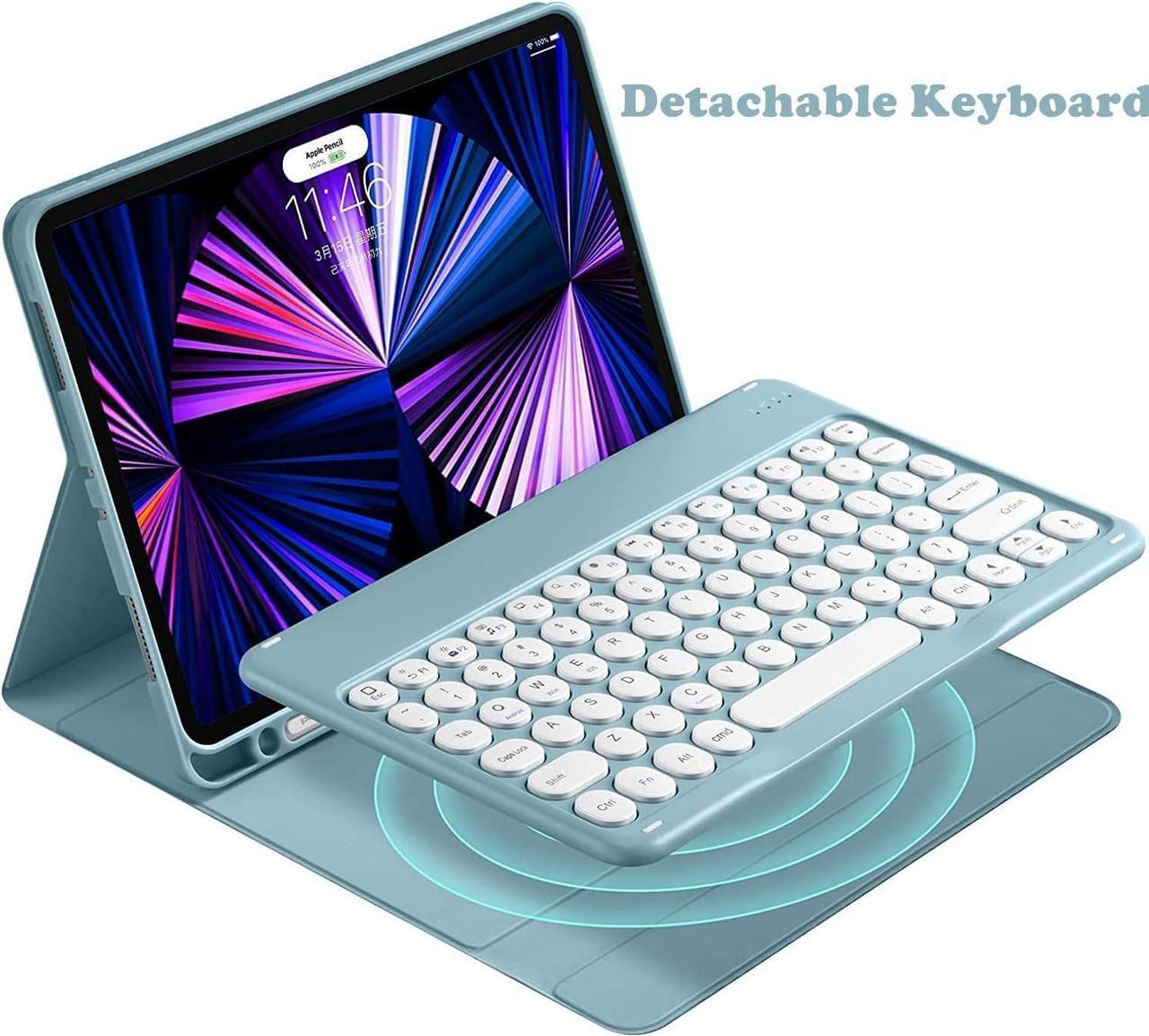 Alt view image 3 of 5 - AnMengXinLing Galaxy Tab S6 Lite Case with Keyboard, Round Key Cute Candy Detachable Magnetic Keyboard Case with S Pen Holder for Galaxy Tab S6 Lite 10.4 inch 2024/2022/2020,Mint Green