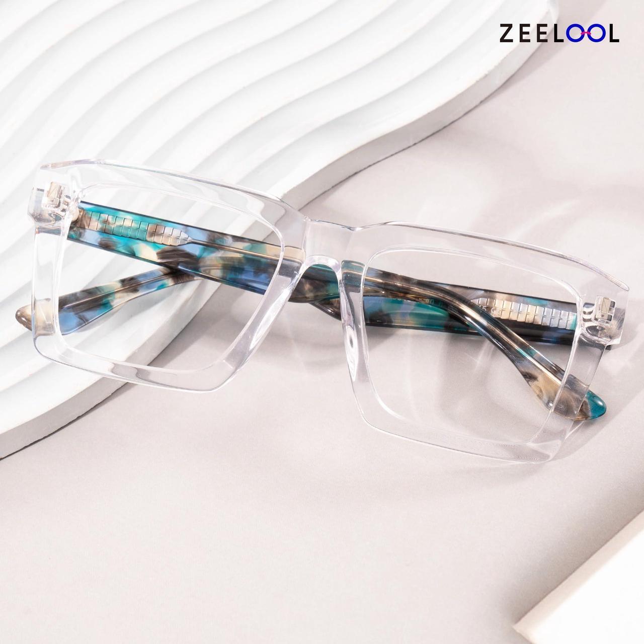 Alt view image 2 of 5 - Zeelool Stylish Square Blue Light Blocking Glasses for Men Computer Glasses Kenish ZJGA634947-03 Crystal