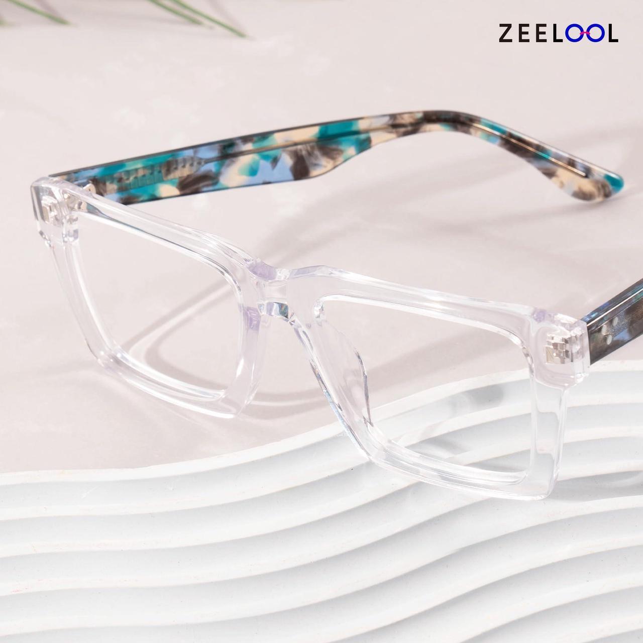 Alt view image 3 of 5 - Zeelool Stylish Square Blue Light Blocking Glasses for Men Computer Glasses Kenish ZJGA634947-03 Crystal
