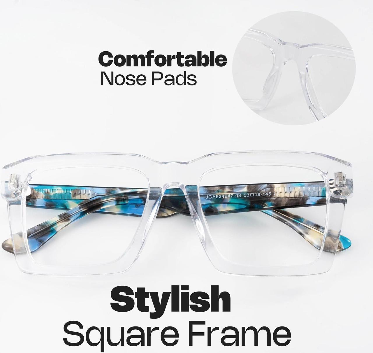 Alt view image 5 of 5 - Zeelool Stylish Square Blue Light Blocking Glasses for Men Computer Glasses Kenish ZJGA634947-03 Crystal