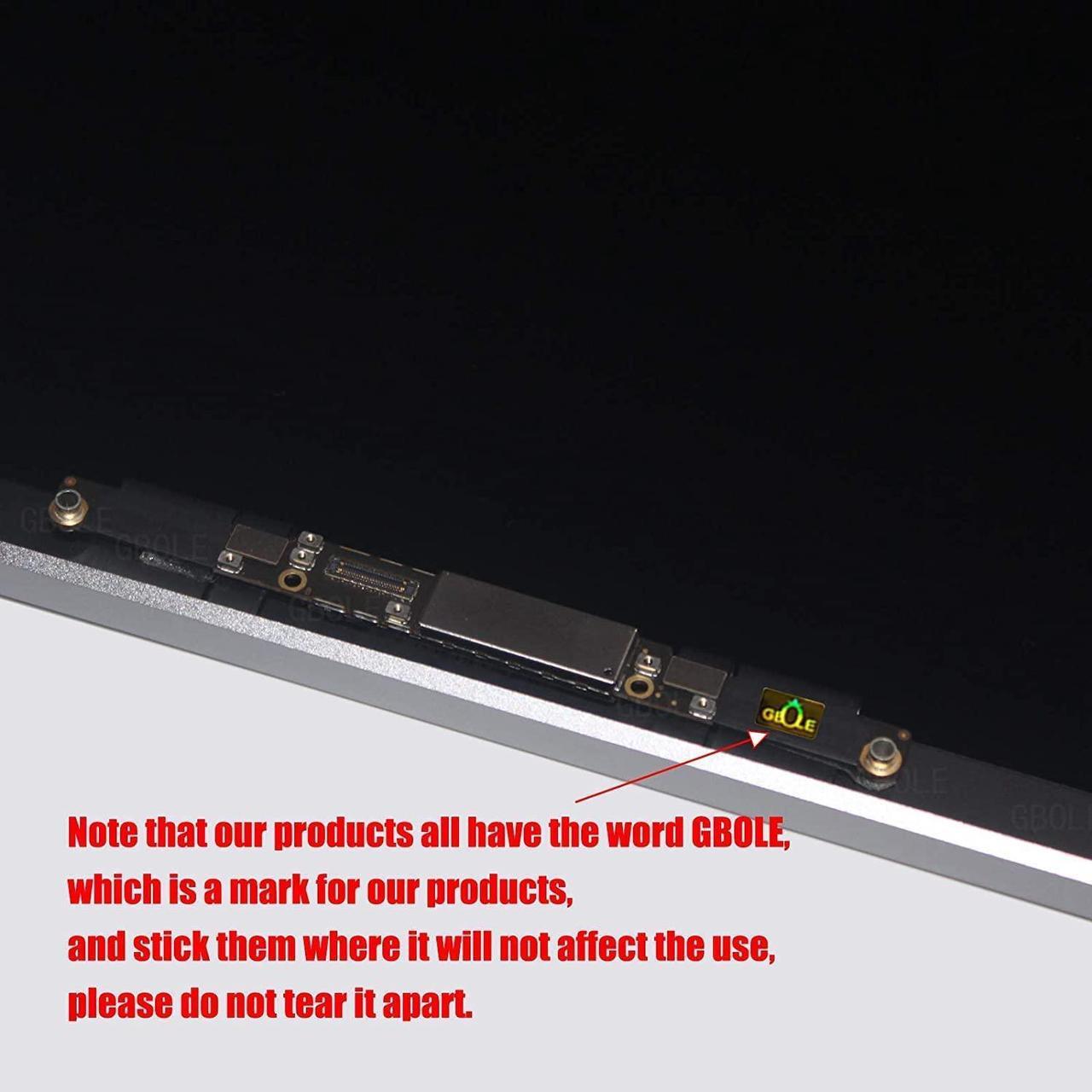 Alt view image 5 of 5 - GBOLE New Screen Replacement for MacBook Air A1932 Late 2018 2019 EMC 3184 MRE82 MREA2 MVFH2 MVFJ2 661-09734 Retina Full LCD Display Screen Complete Top Assembly (Silver)