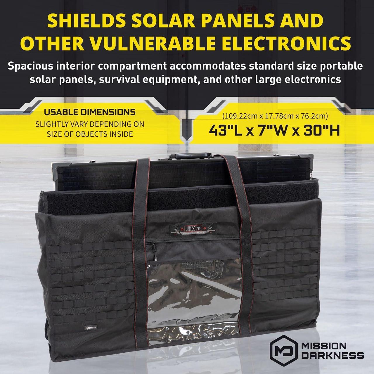 Alt view image 3 of 5 - Mission Darkness Eclipse Faraday Bag for Solar Panels & Extra-Large Electronics // Military-Grade RF Shielding Case Designed for EMP CME Solar Flare Protection, Preppers, and Personal Security