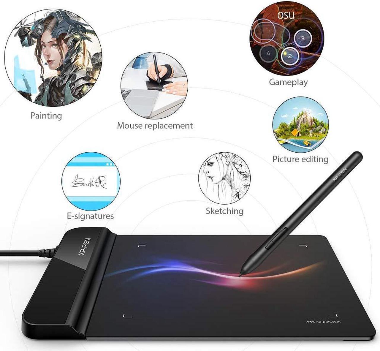 Alt view image 4 of 5 - Drawing Tablet-XP-Pen G430S OSU Tablet Graphic Drawing Tablet with 8192 Levels Pressure 4 x 3 inch Ultrathin Tablet & 2-fingers Glove (Size L) & PN01 Battery-Free Passive Stylus