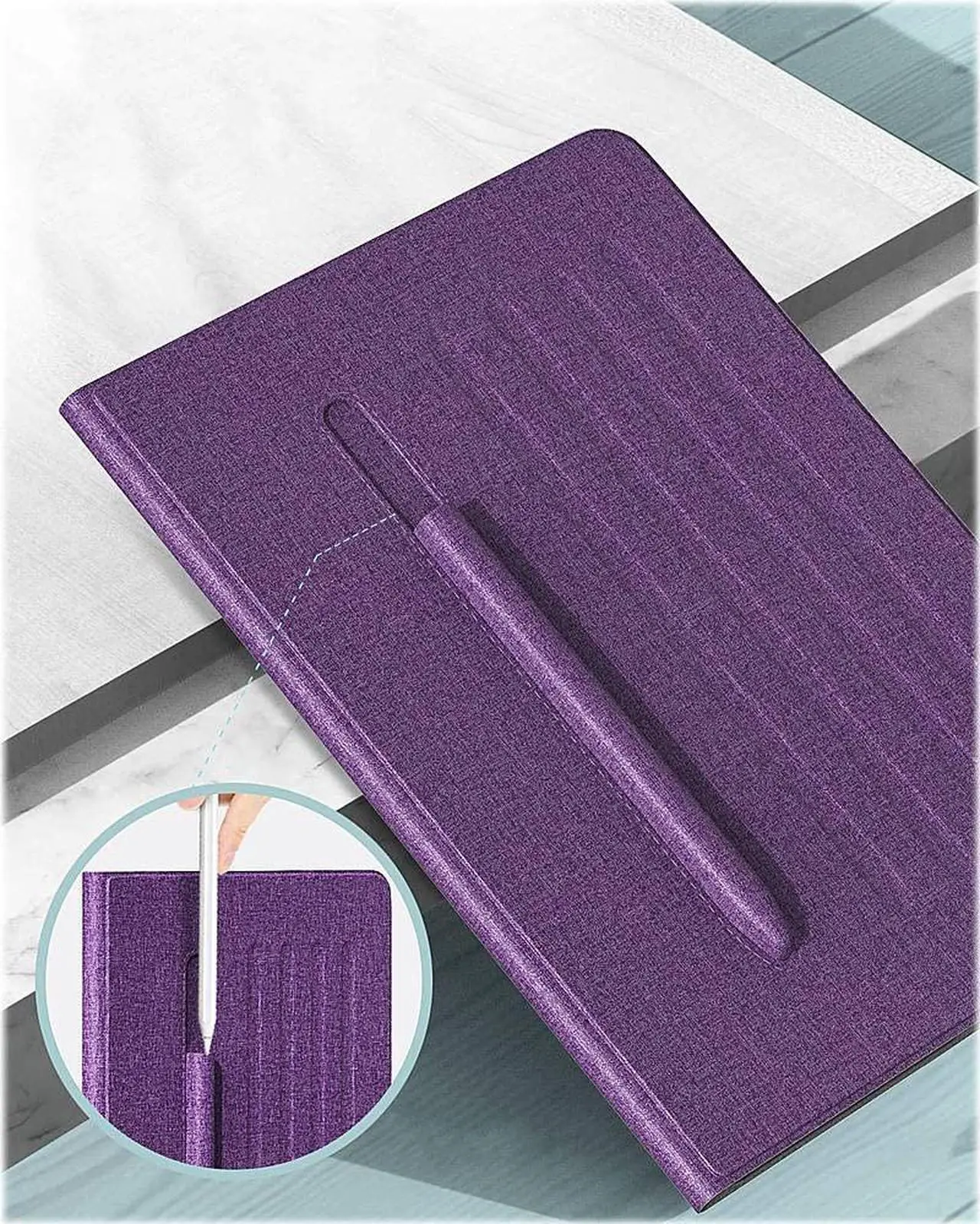 Alt view image 2 of 5 - SaharaCase Multi-Angle Case for Apple iPad Pro 11" (3rd Generation 2021 & 4th Generation 2022) [Shockproof Bumper] Rugged Protection Antislip Leather Kickstand (Purple)