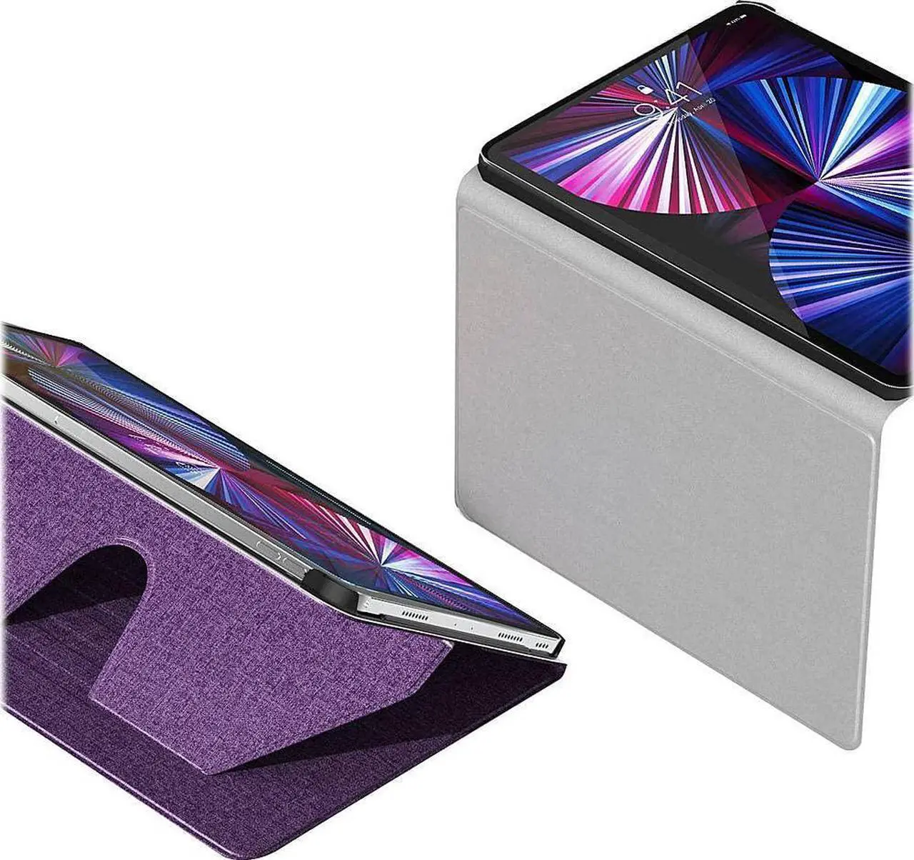 Alt view image 4 of 5 - SaharaCase Multi-Angle Case for Apple iPad Pro 11" (3rd Generation 2021 & 4th Generation 2022) [Shockproof Bumper] Rugged Protection Antislip Leather Kickstand (Purple)