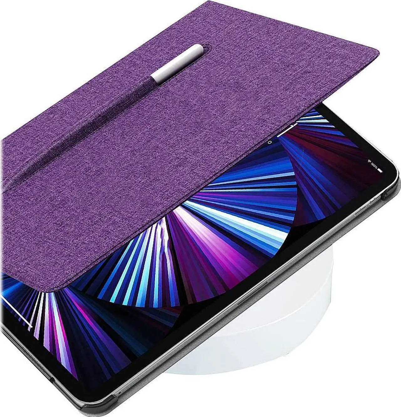 Alt view image 5 of 5 - SaharaCase Multi-Angle Case for Apple iPad Pro 11" (3rd Generation 2021 & 4th Generation 2022) [Shockproof Bumper] Rugged Protection Antislip Leather Kickstand (Purple)