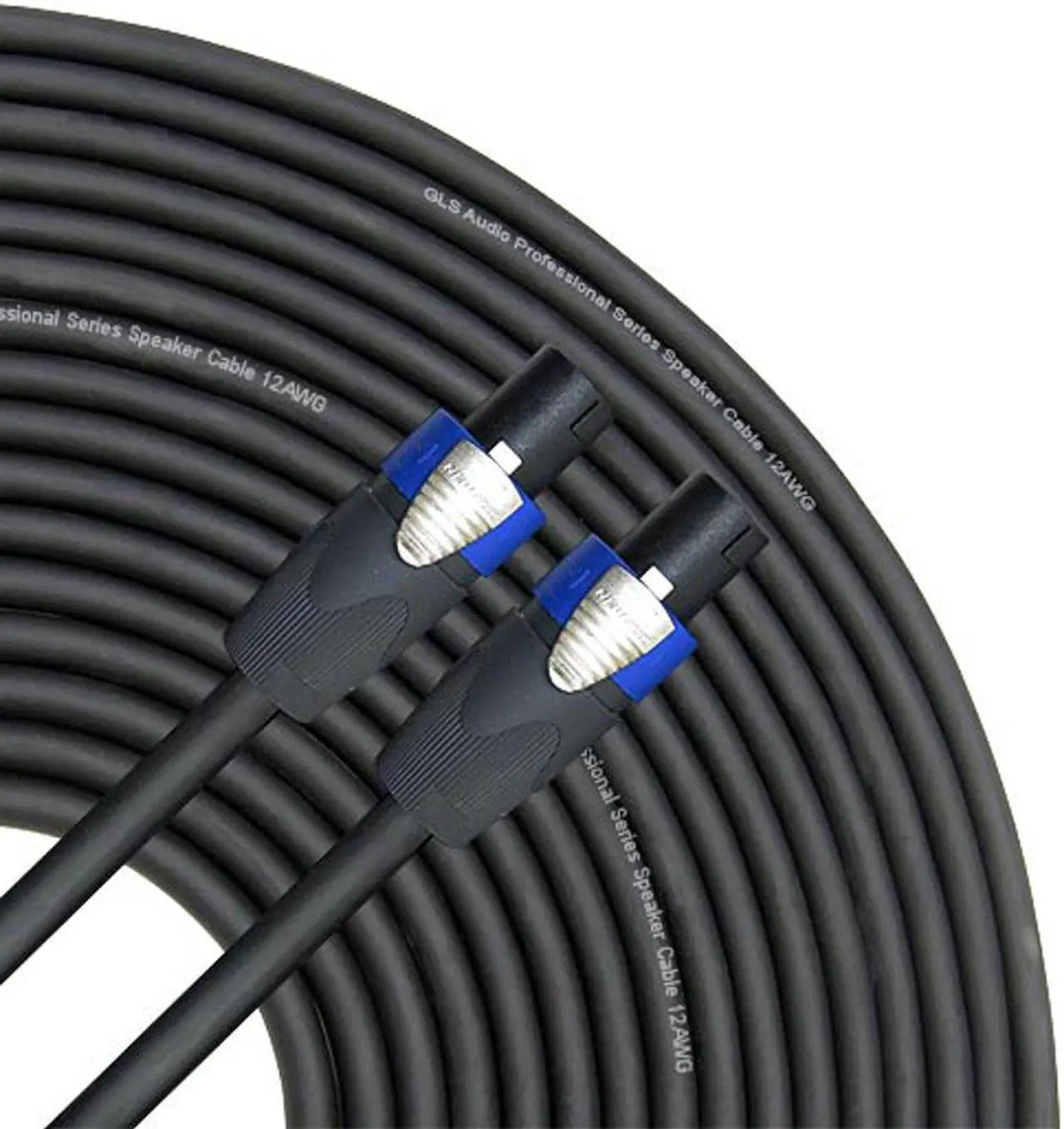 Main image of GLS Audio 50 feet Speaker Cable 12AWG Patch Cords - 50 ft Speakon to Speakon Professional Cables Black Neutrik NL4FX (NL4FC) 12 Gauge Wire - Pro 50' Speak-on Cord 12G - Single