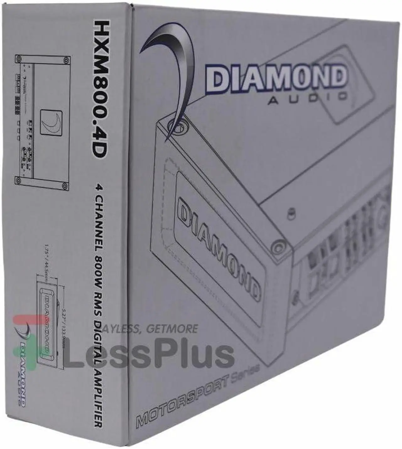 Alt view image 4 of 5 - Diamond Audio HXM800.4D 4-Channel 800W RMS Class D Full Range HXM Series Amplifier