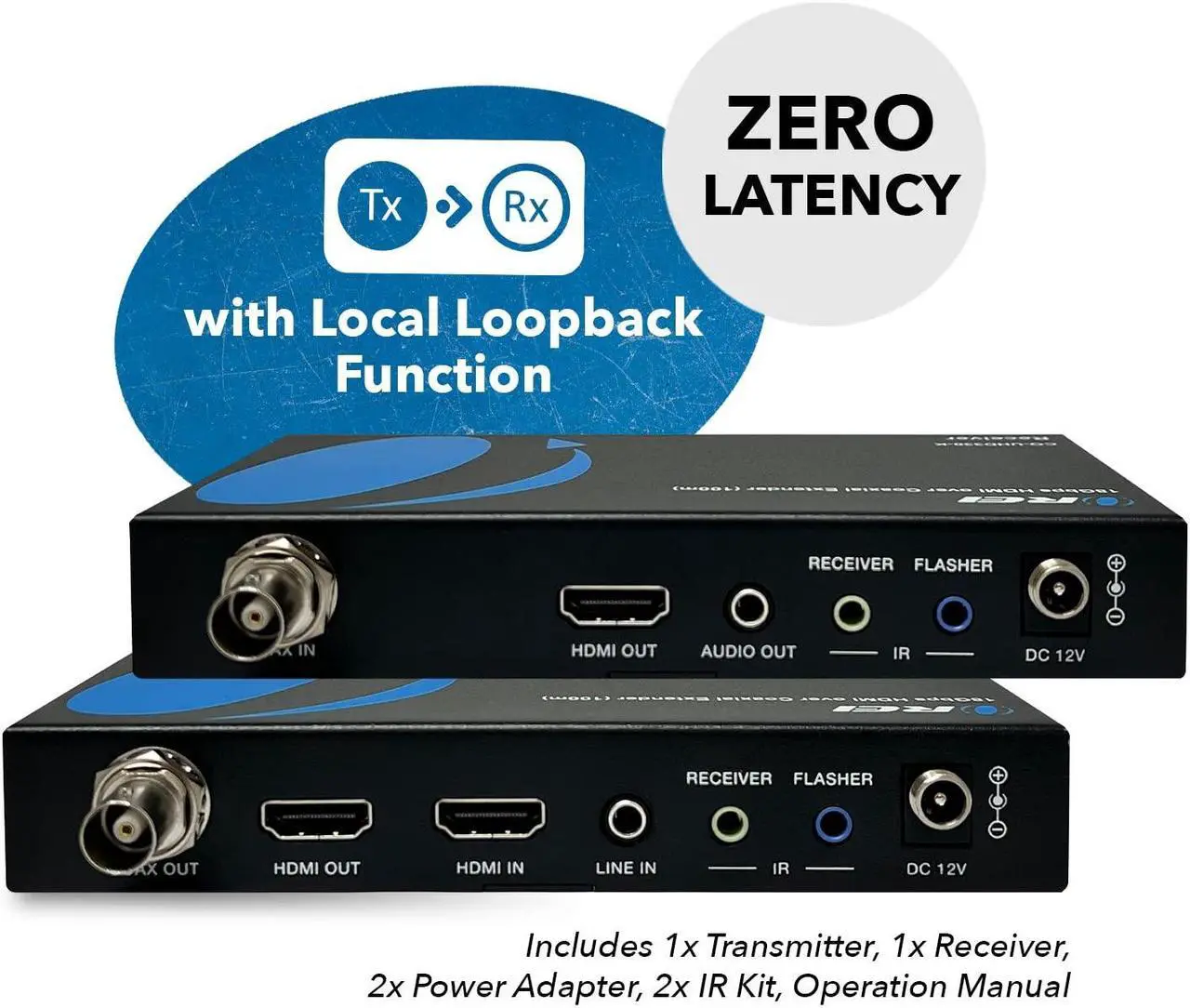 Alt view image 4 of 5 - OREI 4K HDMI over Coax Extender Upto 330 Feet - UltrHD HDMI 2.0 Over Coaxial Cable 75Ohm RG-6 Copper Dual Bidirectional IR Control, Audio Out CO-UHD330-K