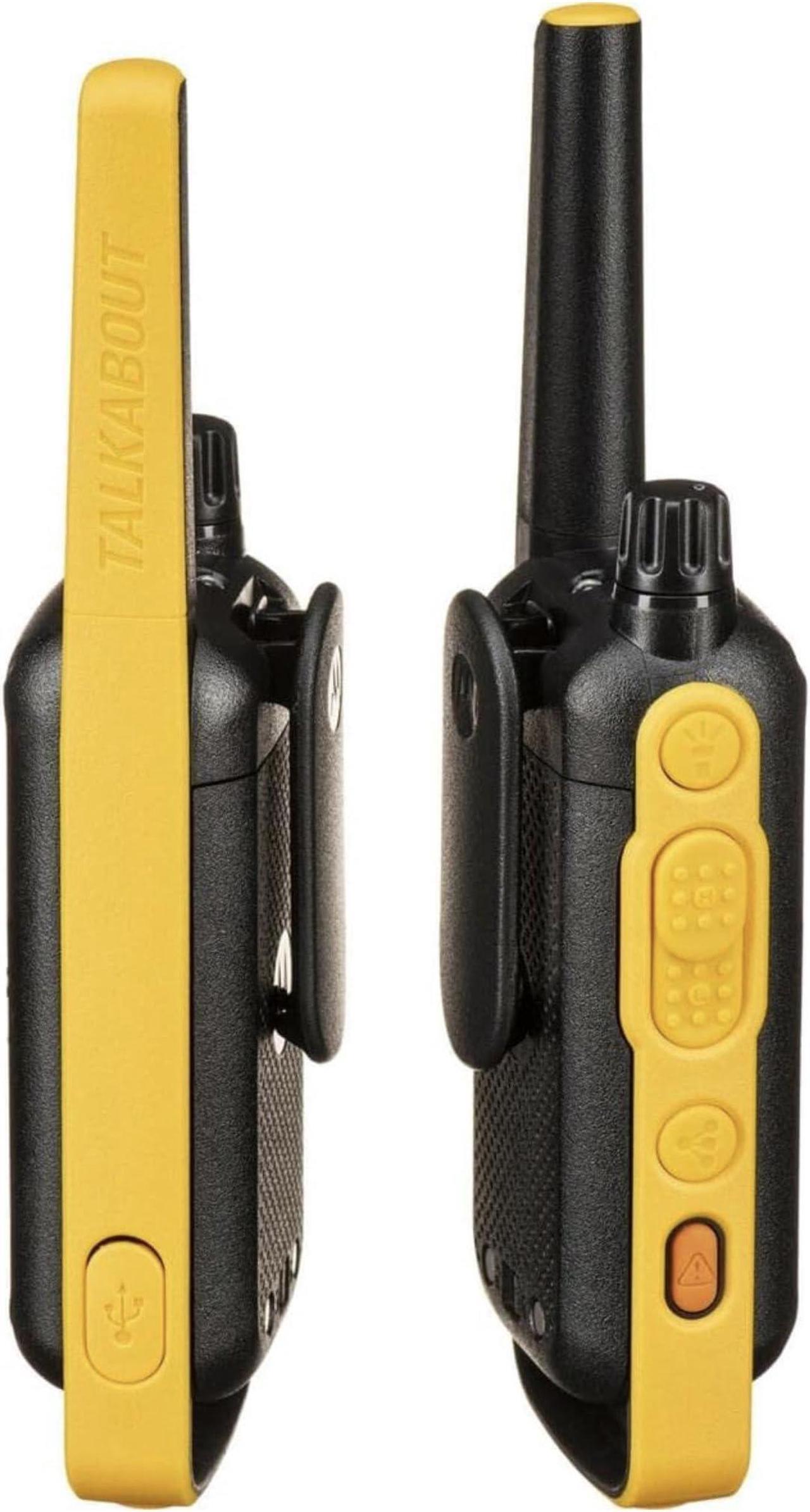 Alt view image 3 of 5 - Motorola Talkabout T470 Two Way Radio 6-Pack Walkie Talkies Black/Yellow 22 Channels License Free