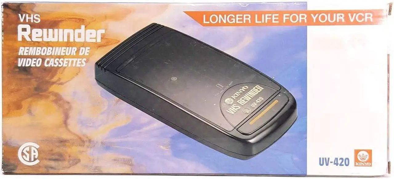 Main image of Kinyo Vhs Rewinder Model#uv-420 Vhs Tape Rewinder (Vhs Winder, Black Color Version)