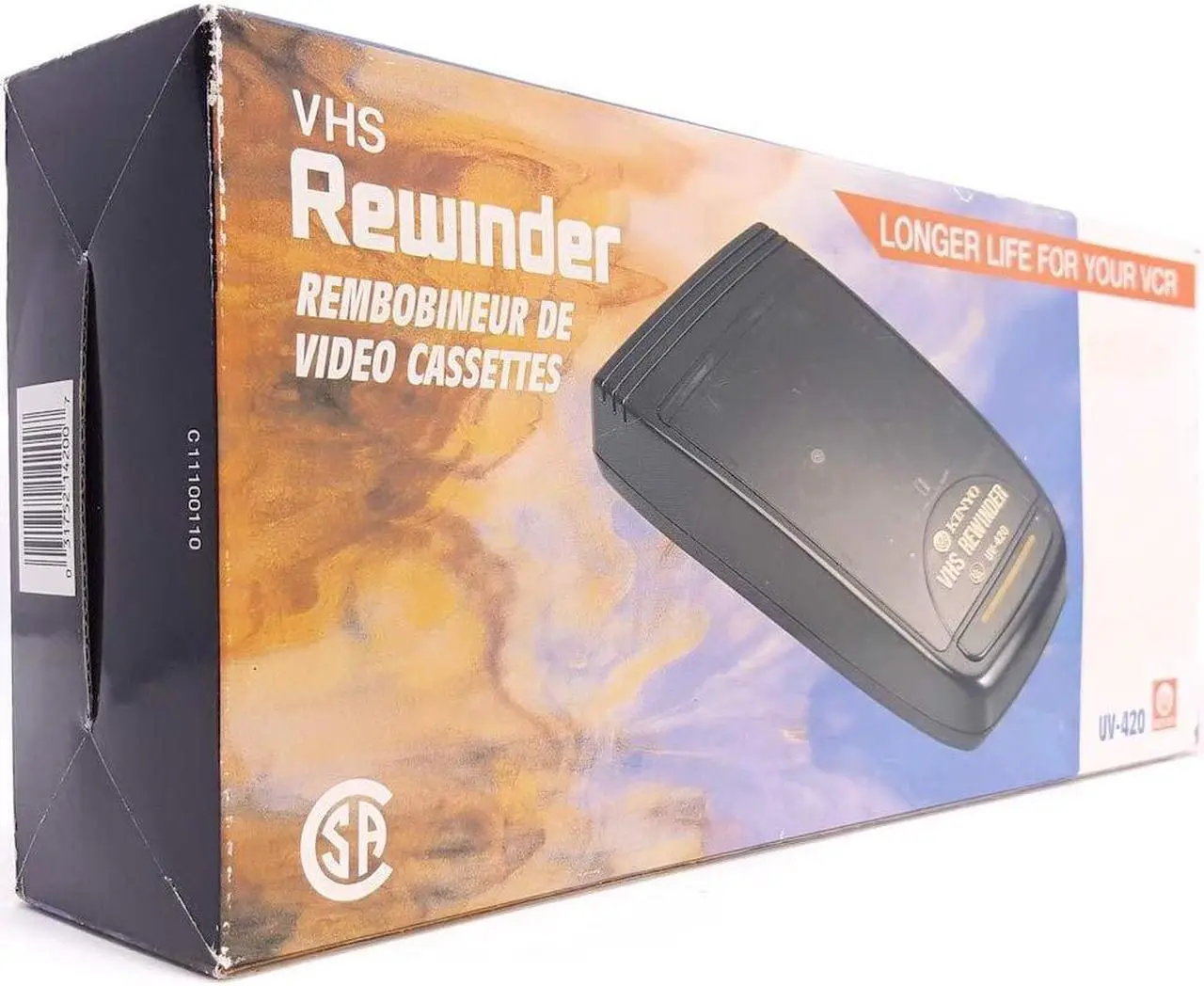 Alt view image 2 of 3 - Kinyo Vhs Rewinder Model#uv-420 Vhs Tape Rewinder (Vhs Winder, Black Color Version)