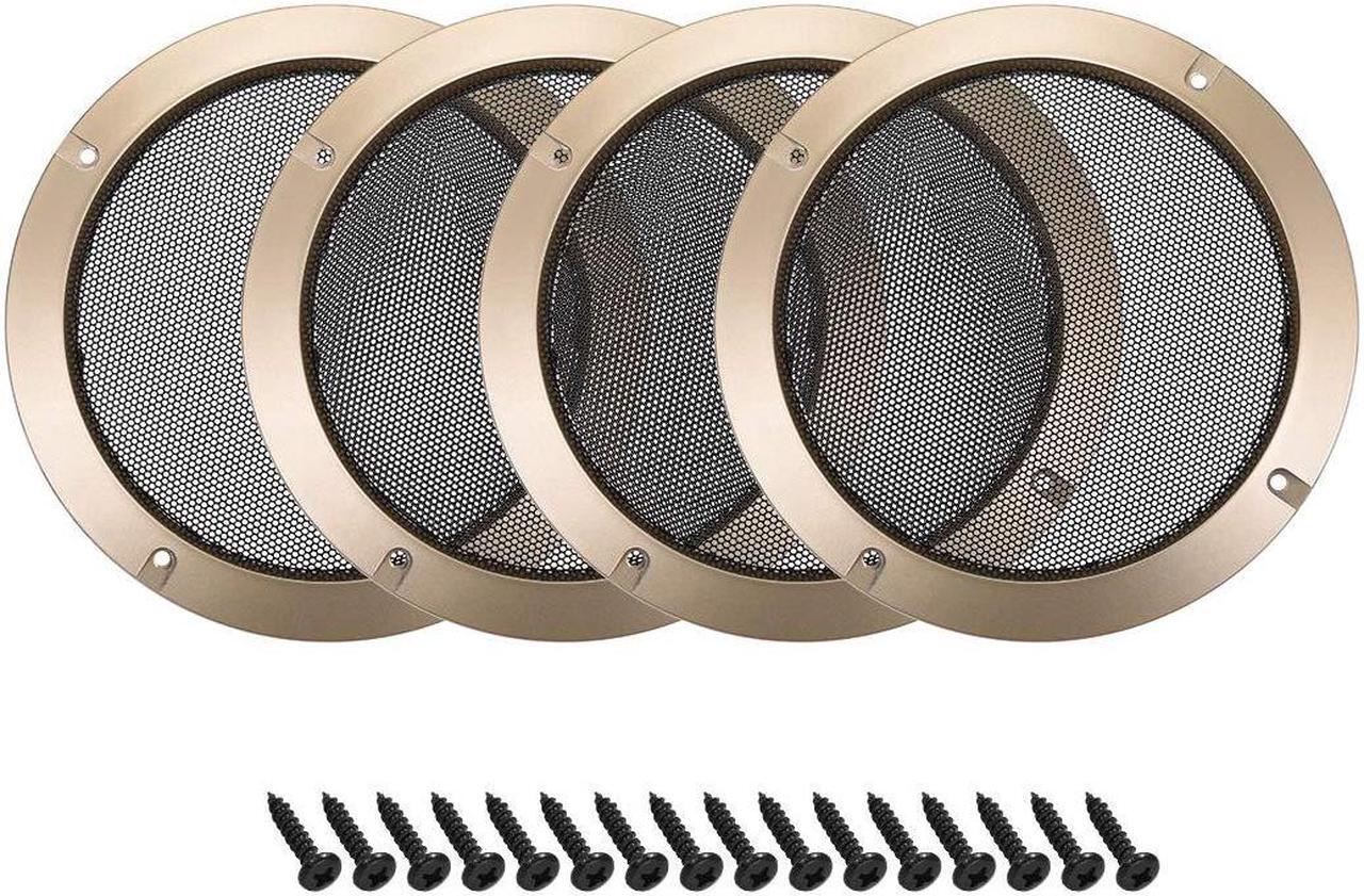 Main image of uxcell 4pcs 6.5" Mounting Hole Diagonal Distance Speaker Grill Mesh Subwoofer Guard Protector Cover
