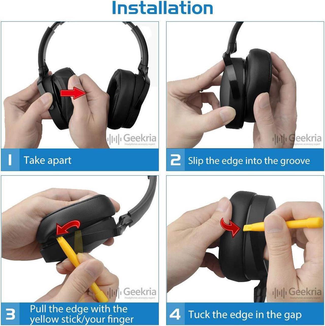 Alt view image 3 of 5 - Geekria Replacement Earpads and Headband for Skullcandy Crusher Wireless, Crusher Evo Wireless, Crusher ANC, Hesh 3, Hesh ANC, Hesh EVO, Venue, Crusher Evo Collina Strada, Crusher Evo Budweiser