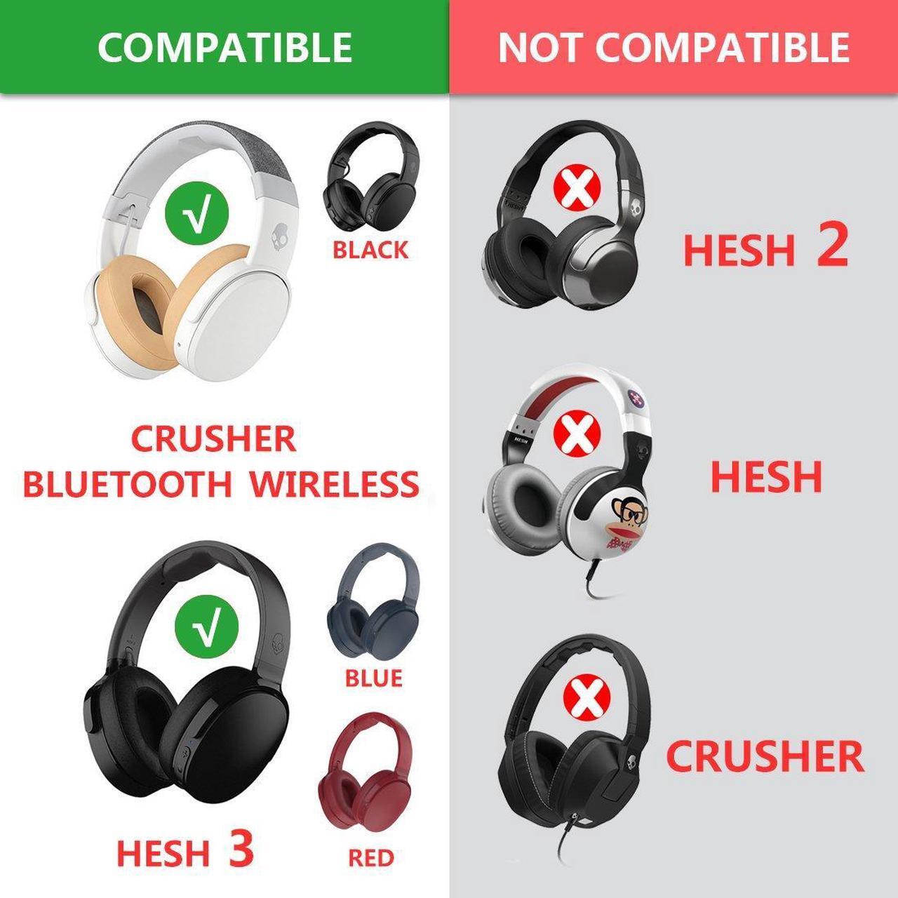 Alt view image 2 of 5 - Geekria Replacement Earpads and Headband for Skullcandy Crusher Wireless, Crusher Evo Wireless, Crusher ANC, Hesh 3, Hesh ANC, Hesh EVO, Venue, Crusher Evo Collina Strada, Crusher Evo Budweiser