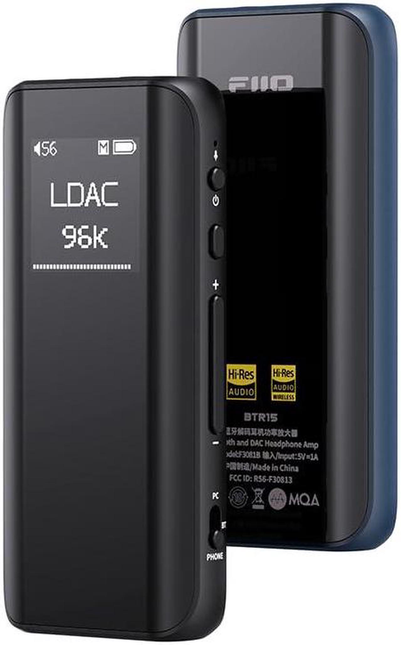 Main image of FiiO BTR15 Headphone Amps Bluetooth 5.1 Receiver High Resolution 384K/32Bit Native DSD256 USB DAC Supports LDAC/aptX HD/MQA for Smartphones/PC/Car/Home Audio (Black)