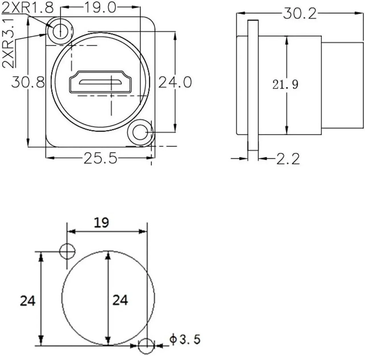 Alt view image 5 of 5 - ANMBEST 10PCS HDMI IP67 Waterproof Connector, Zinc Alloy Housing Panel Mount Female to Female HDMI Bulkhead Coupler with Weatherproof Dust Cap