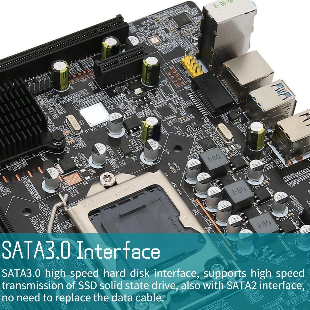 Alt view image 4 of 5 - Computer Motherboard,LGA 1155 USB3.0 SATA Mainboard Desktop Computer Motherboard for Intel B75