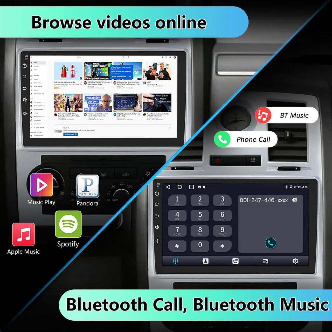 Alt view image 5 of 5 - EagleNav Car Stereo Radio for Chrysler 300C 2004-2011 Android 12 Car Radio 2GB+32GB CarPlay & Android Auto Mirror Link GPS Sat Nav Bluetooth WiFi FM Radio Car Audio