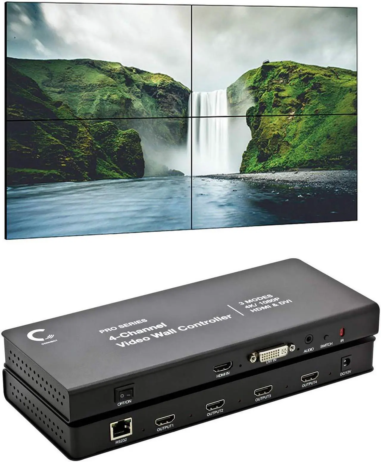 Main image of Expert Connect 2x2 Video Wall Controller | 1080p, HDMI 1.4, HDCP1.4 compliant | HDMI & DVI Inputs; HDMI Outputs | 8 Display Modes - 2x2, 1x2, 1x3, 1x4, 2x1, 3x1, 4x1 | Cascading - 2x4, 2x8