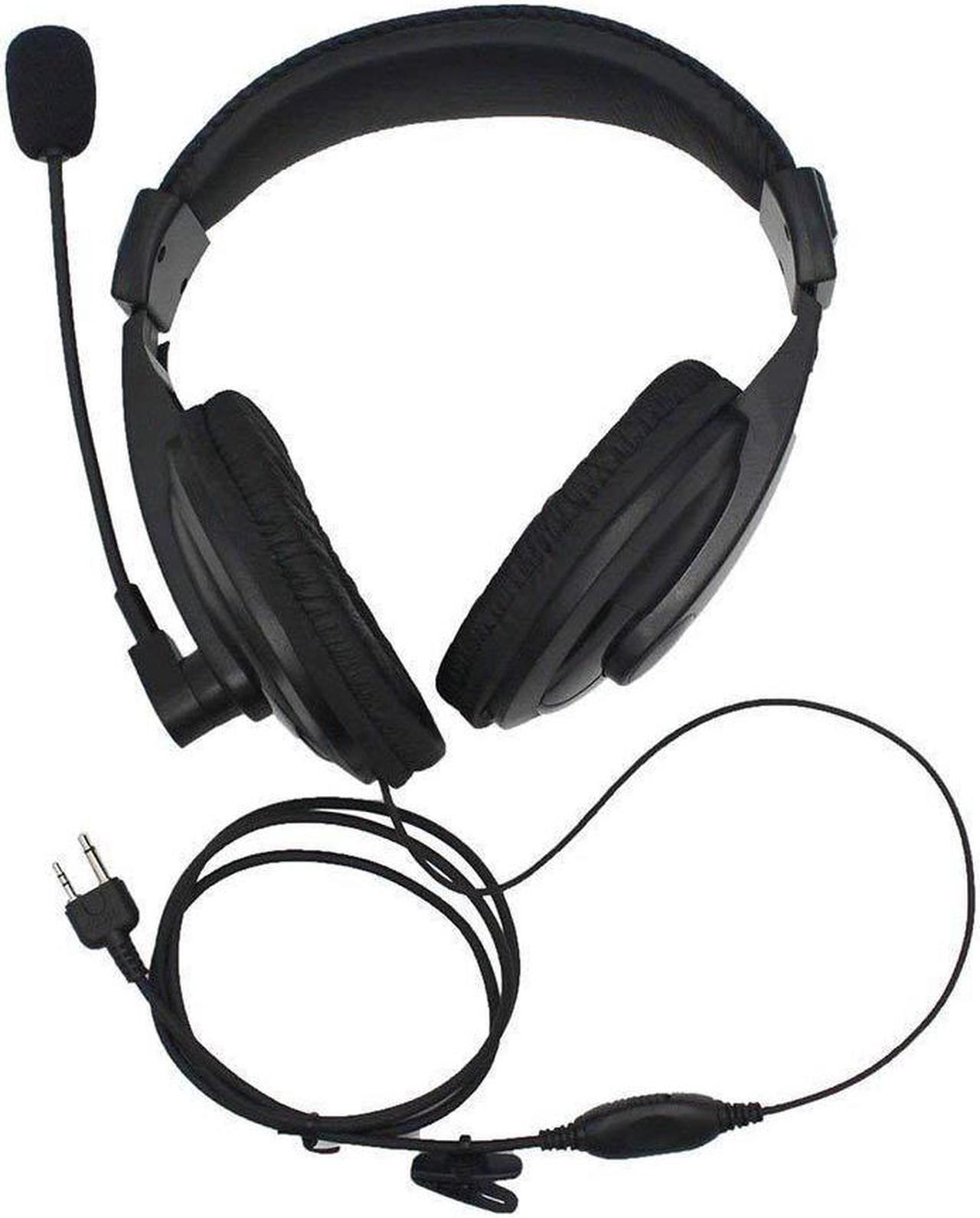 Alt view image 2 of 5 - GoodQbuy Two Way Radio Overhead Headsets Headphones with Boom Mic is compatible with Midland GMRS FRS GXT LXT GXT1000VP4 GXT1050VP4 LXT500VP3 LXT600VP3 LXT118 LXT380 2-pin