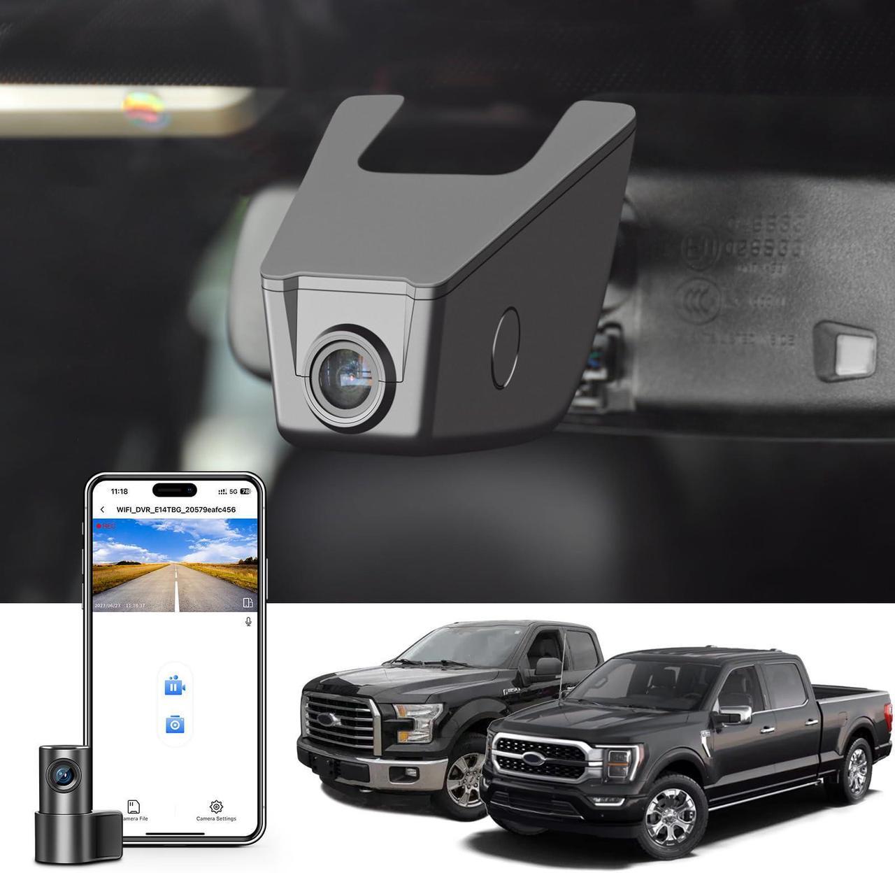 Main image of Mangoal Front 4K & Rear 1080P Dash Cam fit for Ford F150 2013-2017 F250/F350 Super Duty 2015-2019 XLT Lariat King Ranch Tremor Raptor Limited Platinum(Model B), Free App & Wifi, 128GB Card