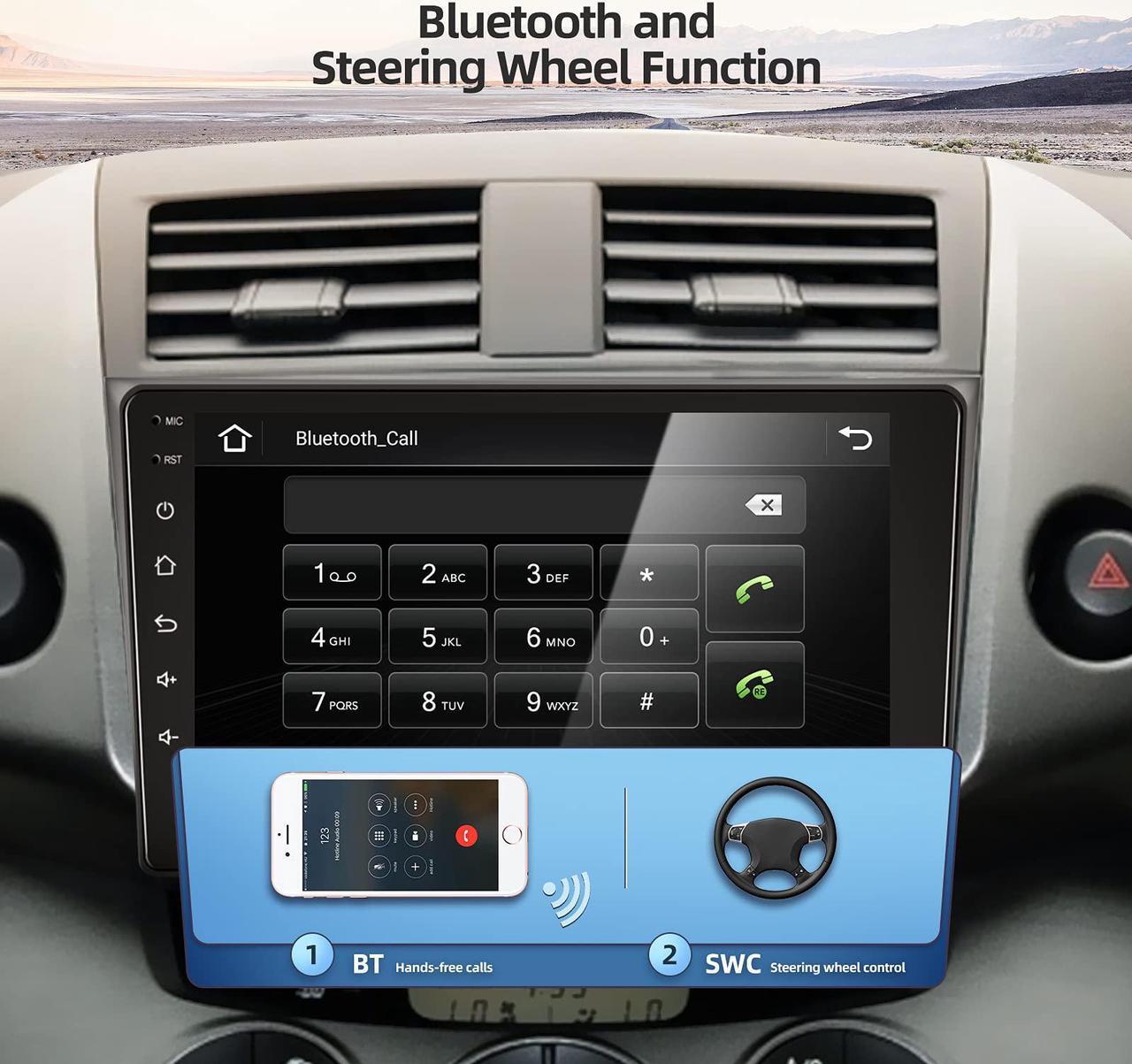 Alt view image 5 of 5 - NHOPEEW Android Car Stereo for 2006-2012 Toyota RAV4 9 inch Touch Screen Radio with Bluetooth/GPS Navigation/WiFi/Backup Camera