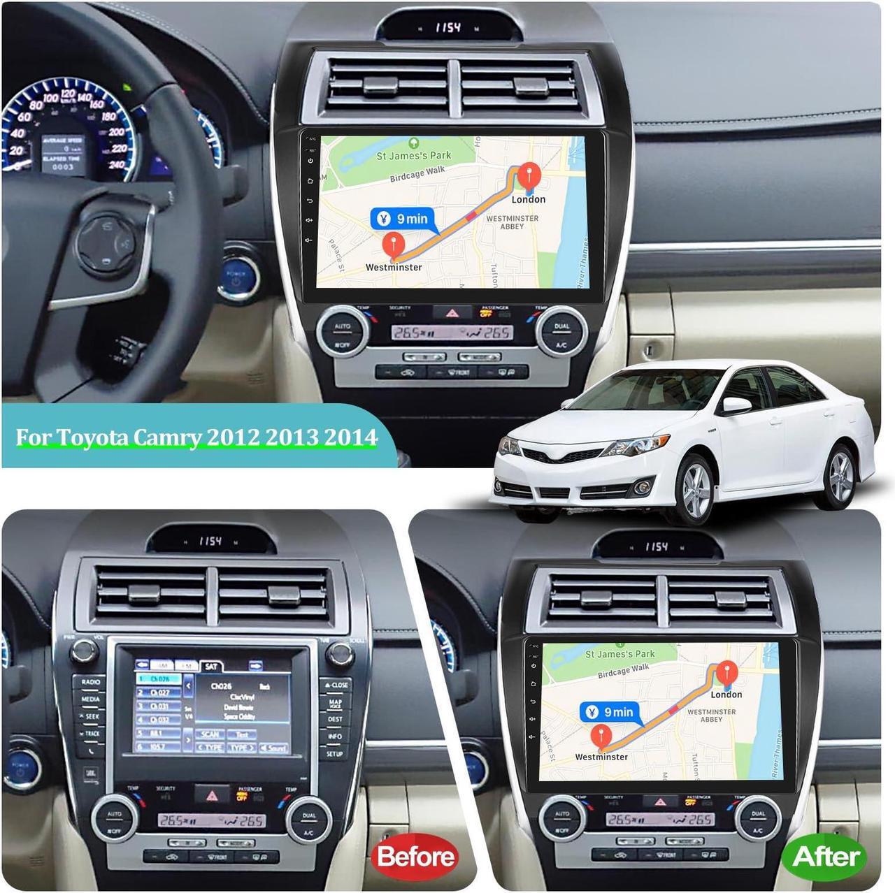 Alt view image 2 of 5 - [2+64G] Android 13 Radio for Toyota Camry 2012 2013 2014 - Wireless Apple Carplay and Android Auto -10.1 inch Touchscreen Car Stereo with AHD Backup Camera, GPS/WiFi/Mirror Link/EQ/FM/RDS Radio