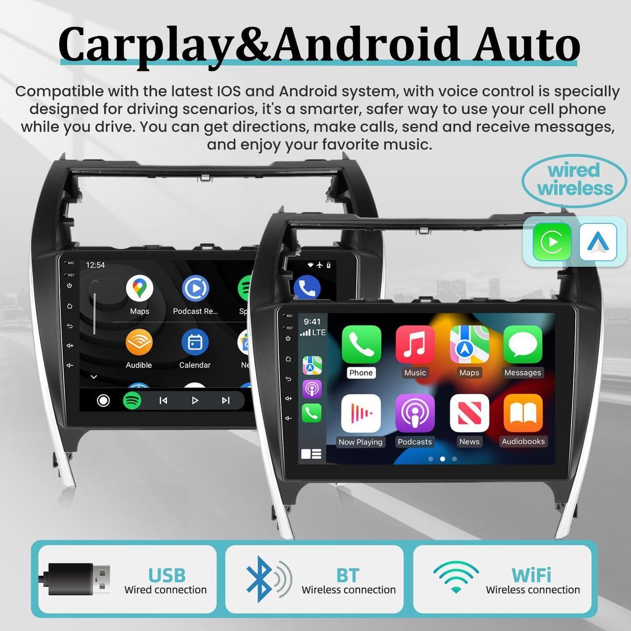 Alt view image 3 of 5 - [2+64G] Android 13 Radio for Toyota Camry 2012 2013 2014 - Wireless Apple Carplay and Android Auto -10.1 inch Touchscreen Car Stereo with AHD Backup Camera, GPS/WiFi/Mirror Link/EQ/FM/RDS Radio