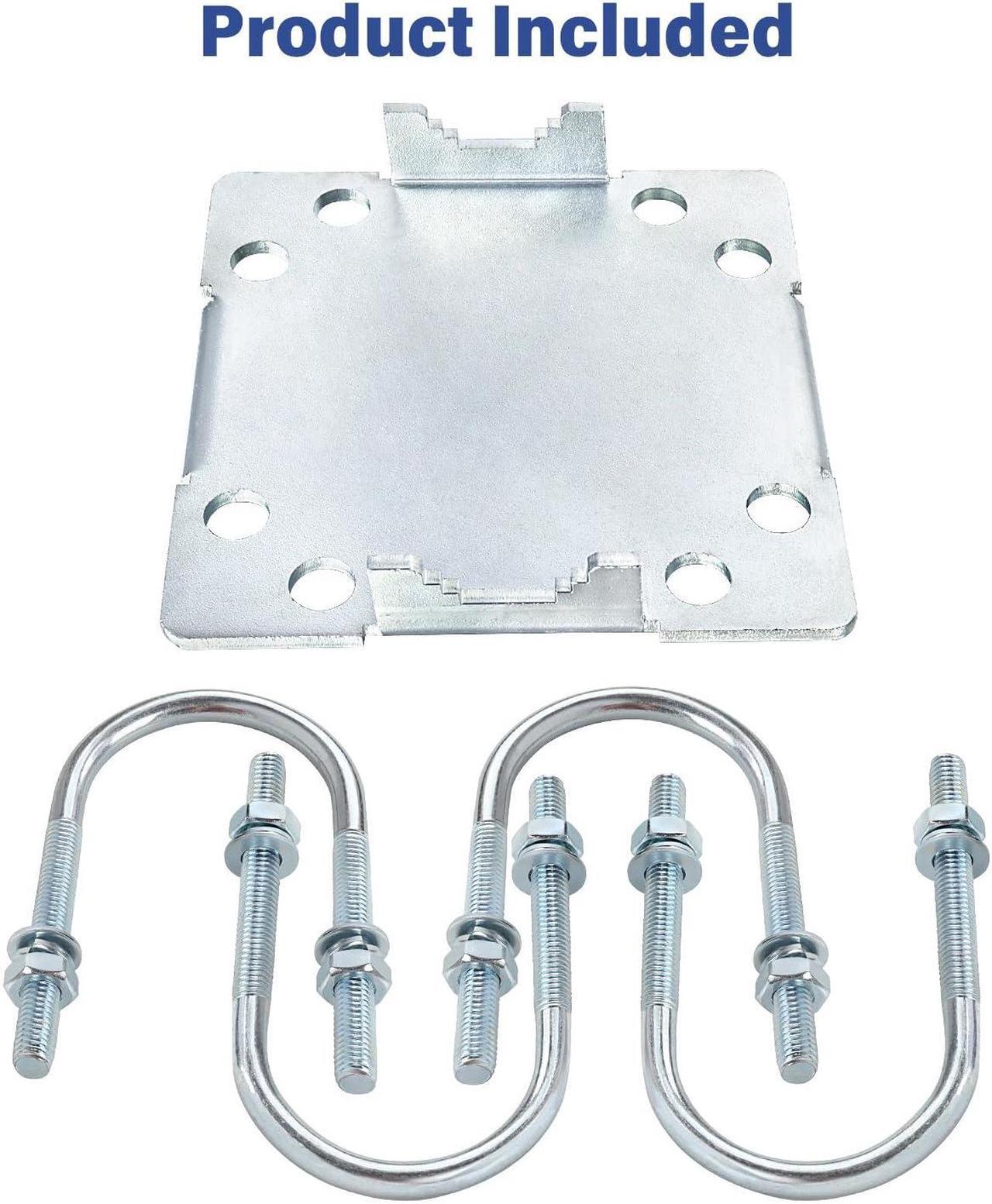 Alt view image 4 of 5 - 2PCS Antenna Mast Clamp Cross-Over Bracket Kit with U Bolts for 1"-2" OD Poles, Heavy Duty Antenna Pole Mounting Hardware for MINO Yagi TV Antennas, Security Camera, Weather Station