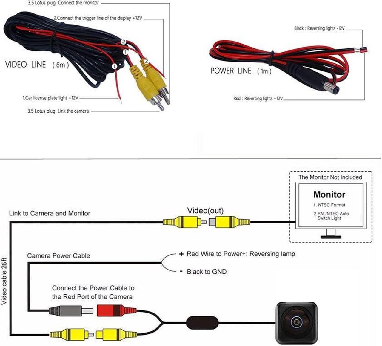 Alt view image 5 of 5 - Vlicevrn HD Full Vehicle Car Rear View Camera Dynamic Trajectory Tracks Line Night Vision Backup Parking Camera for Nissan Versa Tiida Livina Pulsar Latio Fairlady Z 350Z 370Z GT-R (R35) Leaf