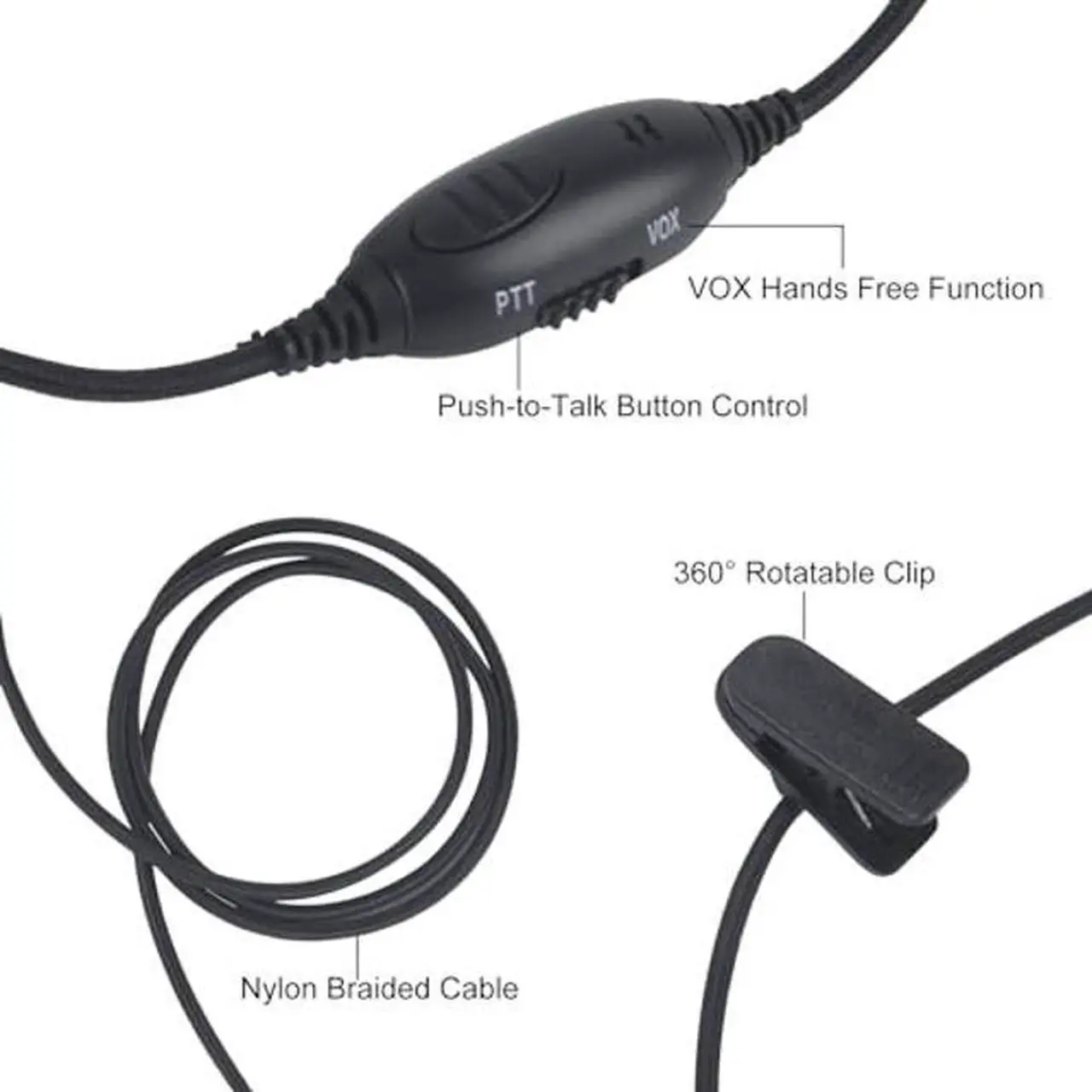 Alt view image 4 of 5 - WODASEN Noise Cancelling Overhead Headset with Boom Mic PTT VOX Microphone Push to Talk Headphone 2 Pin Walkie Talkie Earpiece for Motorola CP200D CLS1410 RDM2070D BPR40 RDU4100 RDV5100 Two Way Radio