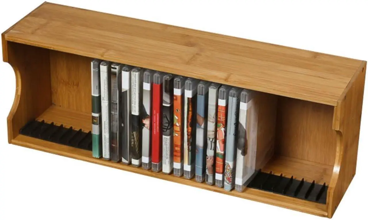Main image of ZHWFDC DVD CD Rack Holder CD Storage Box,Media Storage Organizer - Wood Media Storage Box for Collection,Display,Storage and Organization(Size:55.5x14.5x20cm/21.85x5.7x7.87in)