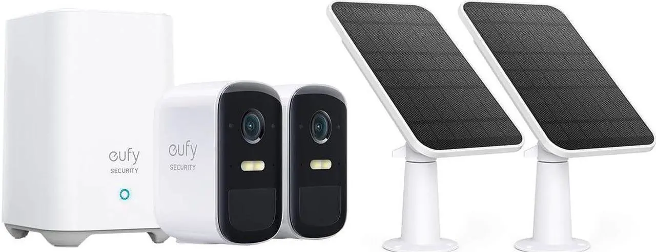 Main image of eufy Security, eufyCam S220 (eufyCam 2C Pro) 2-Cam Kit & Certified eufyCam Solar Panel 2 Pack, Wireless Home Security Camera, 2K Resolution, 180-Day Battery Life
