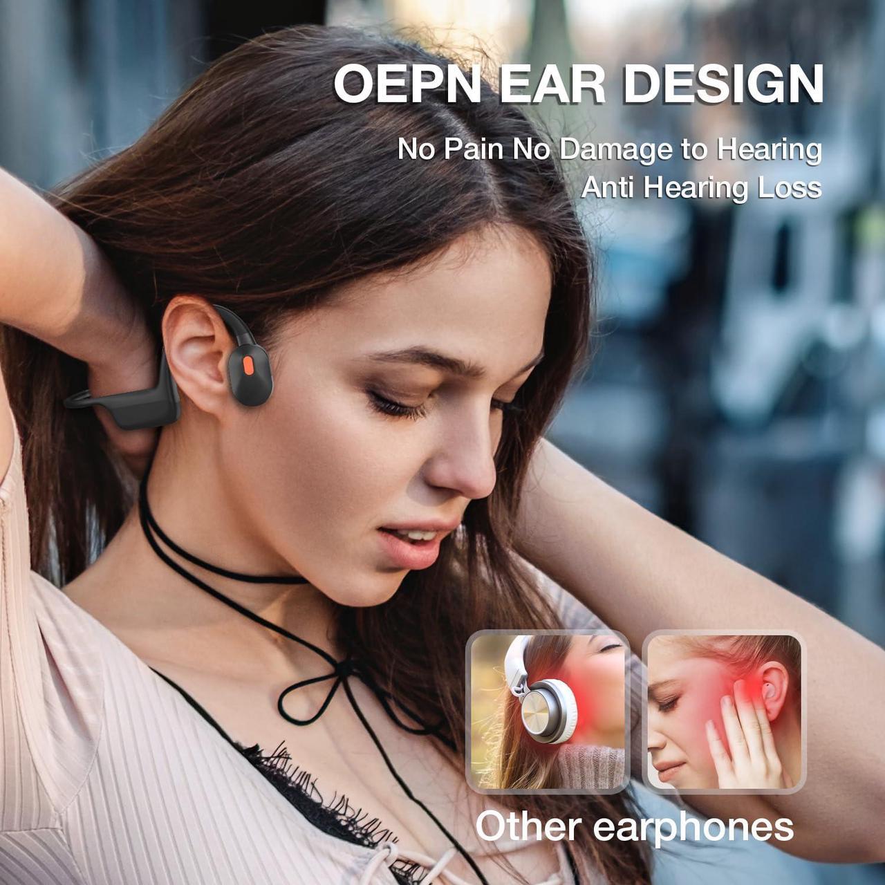 Alt view image 3 of 5 - Blue Air Open Ear Bluetooth Headsets with Microphone, Wireless Computer Headphone with Mic for PC Mac Laptop, Office Home Online Class Open-Ear Headset (Gray, Headset Only)