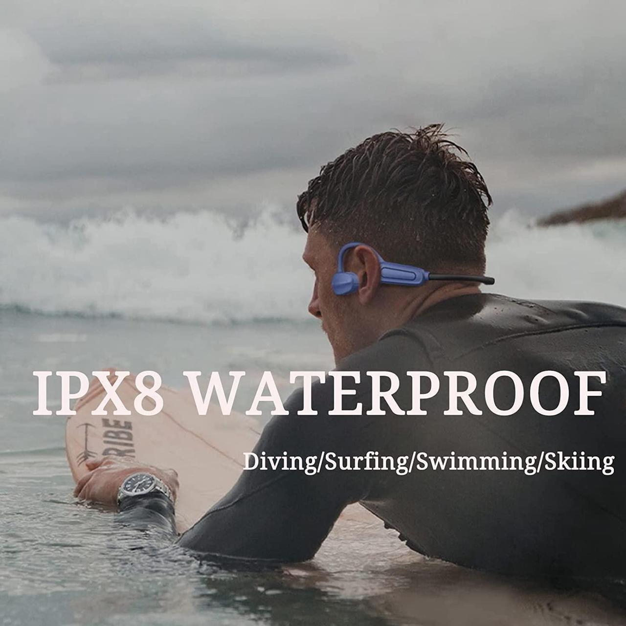 Alt view image 2 of 5 - Bone Conduction Headphones Waterproof Headphones for Swimming - Bluetooth MP3 Player Wireless IPX8 Sport Earphones Open Ear 16GB with Mic Noise Cancelling for Running Diving Underwater Gym Spa