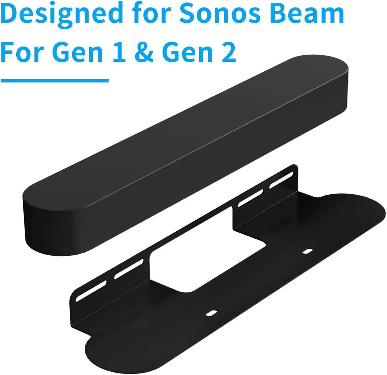 Alt view image 2 of 5 - Soundbar Mount for Sonos Beam Wall Mount Bracket Compatible with Sonos Beam Sound Bar Mounts Mounting Bracket, Black