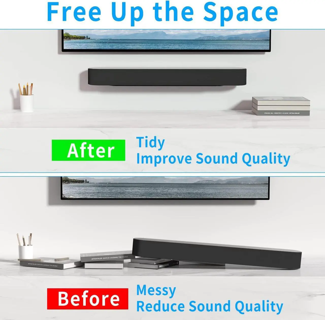 Alt view image 5 of 5 - Soundbar Mount for Sonos Beam Wall Mount Bracket Compatible with Sonos Beam Sound Bar Mounts Mounting Bracket, Black