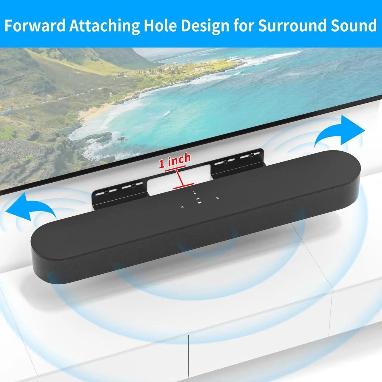 Alt view image 4 of 5 - Soundbar Mount for Sonos Beam Wall Mount Bracket Compatible with Sonos Beam Sound Bar Mounts Mounting Bracket, Black