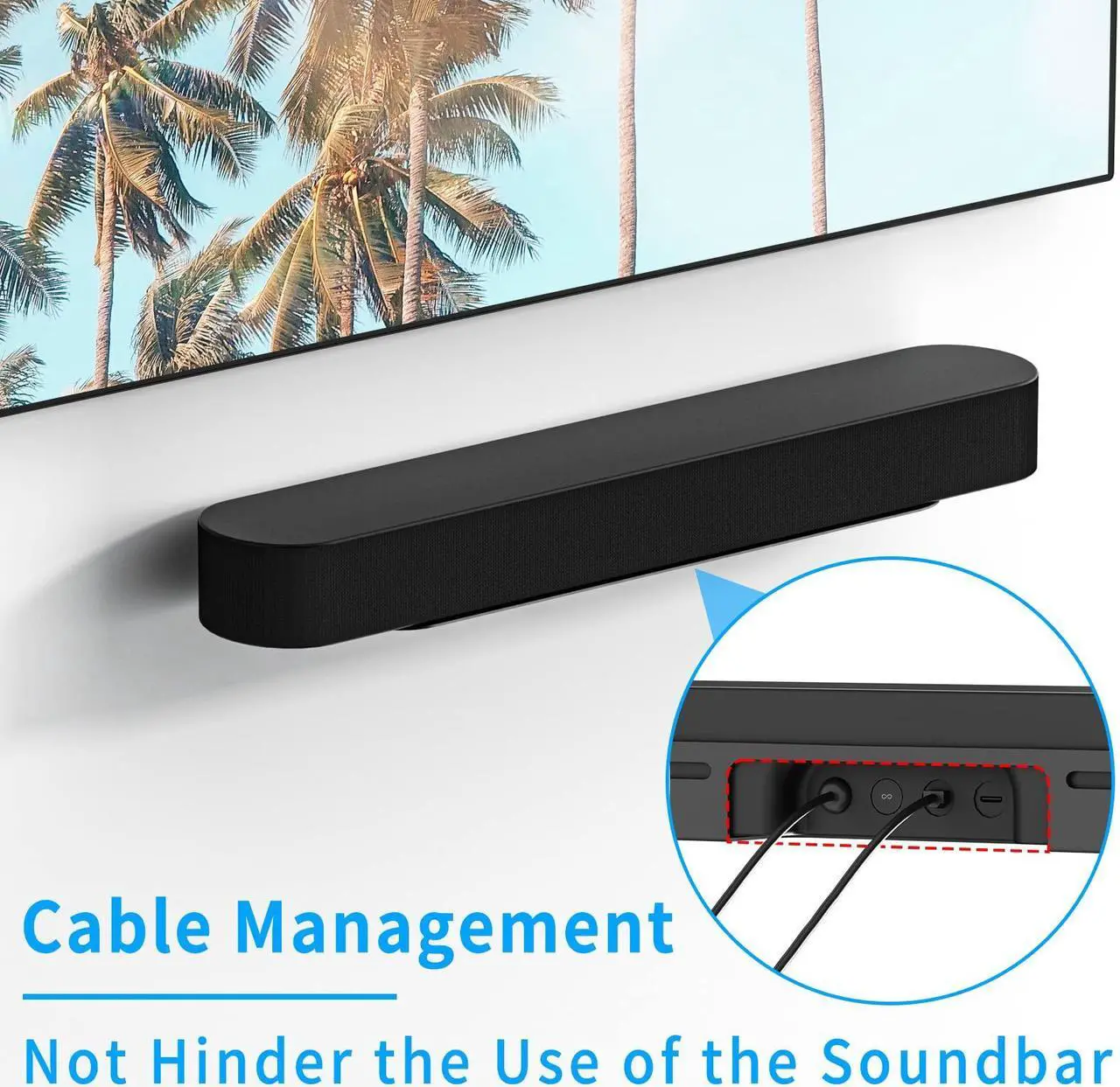 Alt view image 3 of 5 - Soundbar Mount for Sonos Beam Wall Mount Bracket Compatible with Sonos Beam Sound Bar Mounts Mounting Bracket, Black