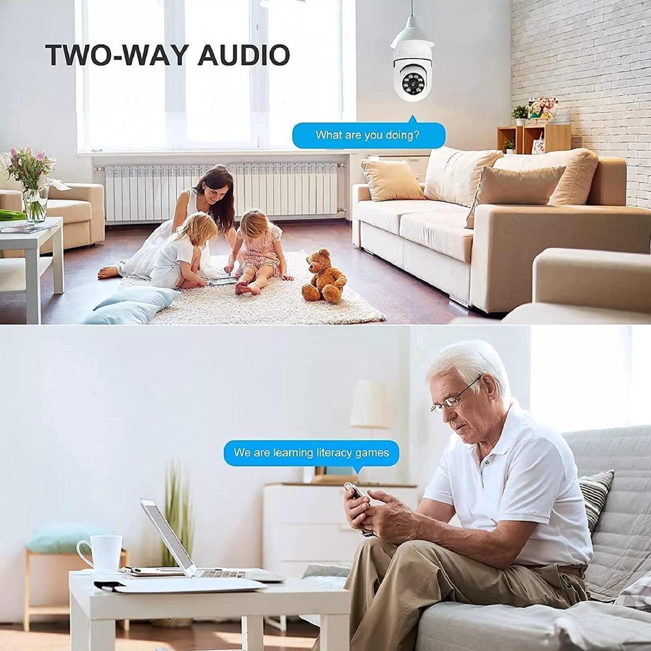 Alt view image 5 of 5 - 3MP Light Bulb Security Camera for Home Security, 360deg WiFi Smart Light Socket Security Camera Outdoor Wireless, Lightbulb Camera with Motion Detection, Two Way Talk, Compatible with Alexa (1Pack)